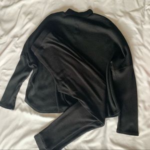 Ribbed black lounge set